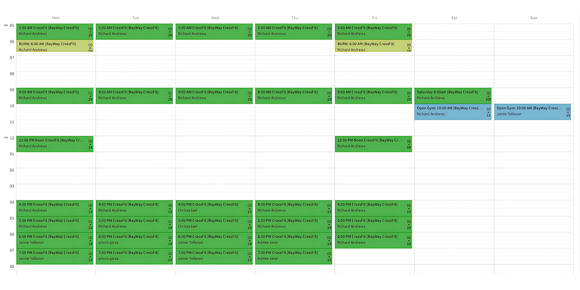 Schedule for CrossFit in Baytown, Texas